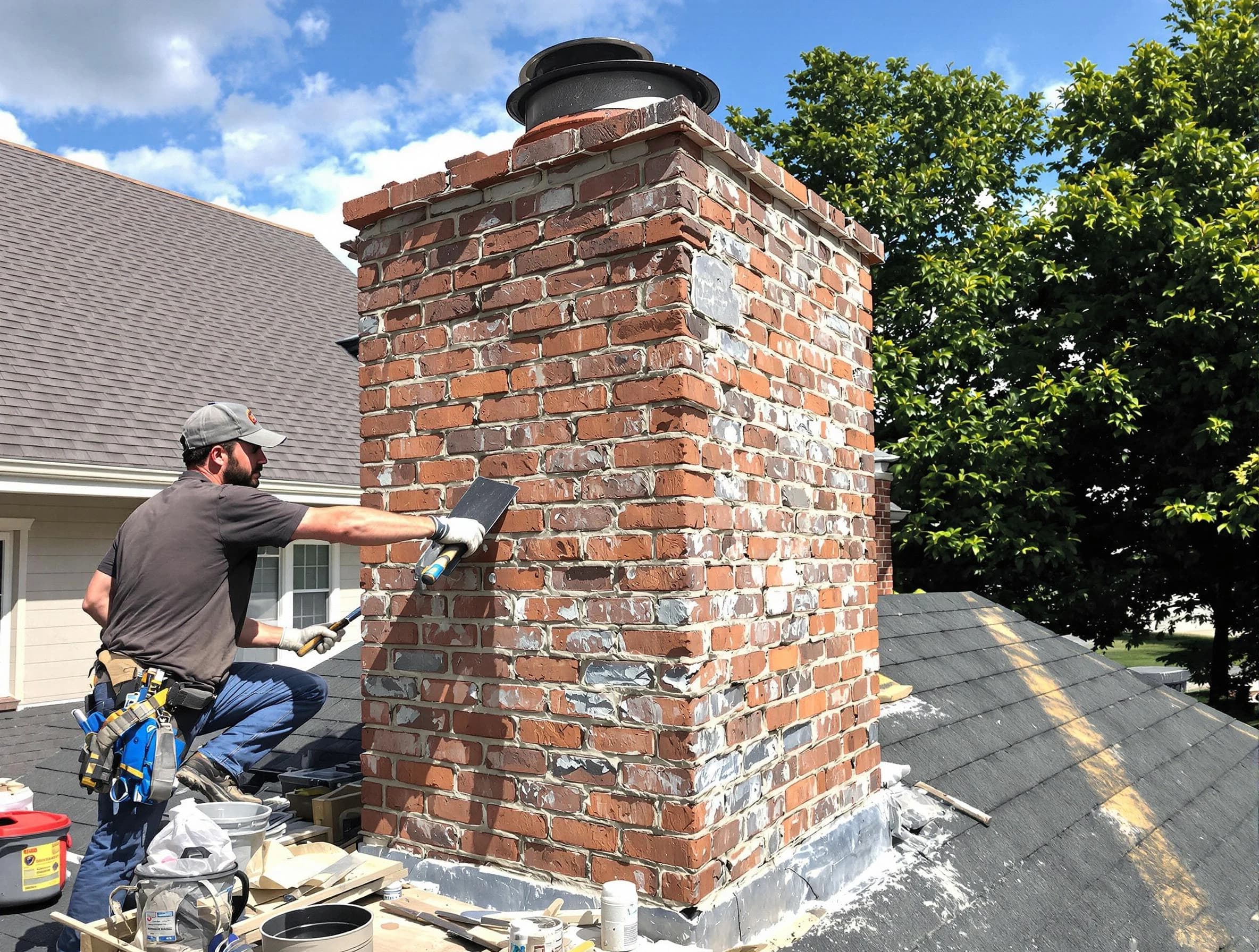 Completed chimney rebuild by Marlborough Chimney Sweep in Marlborough, MA