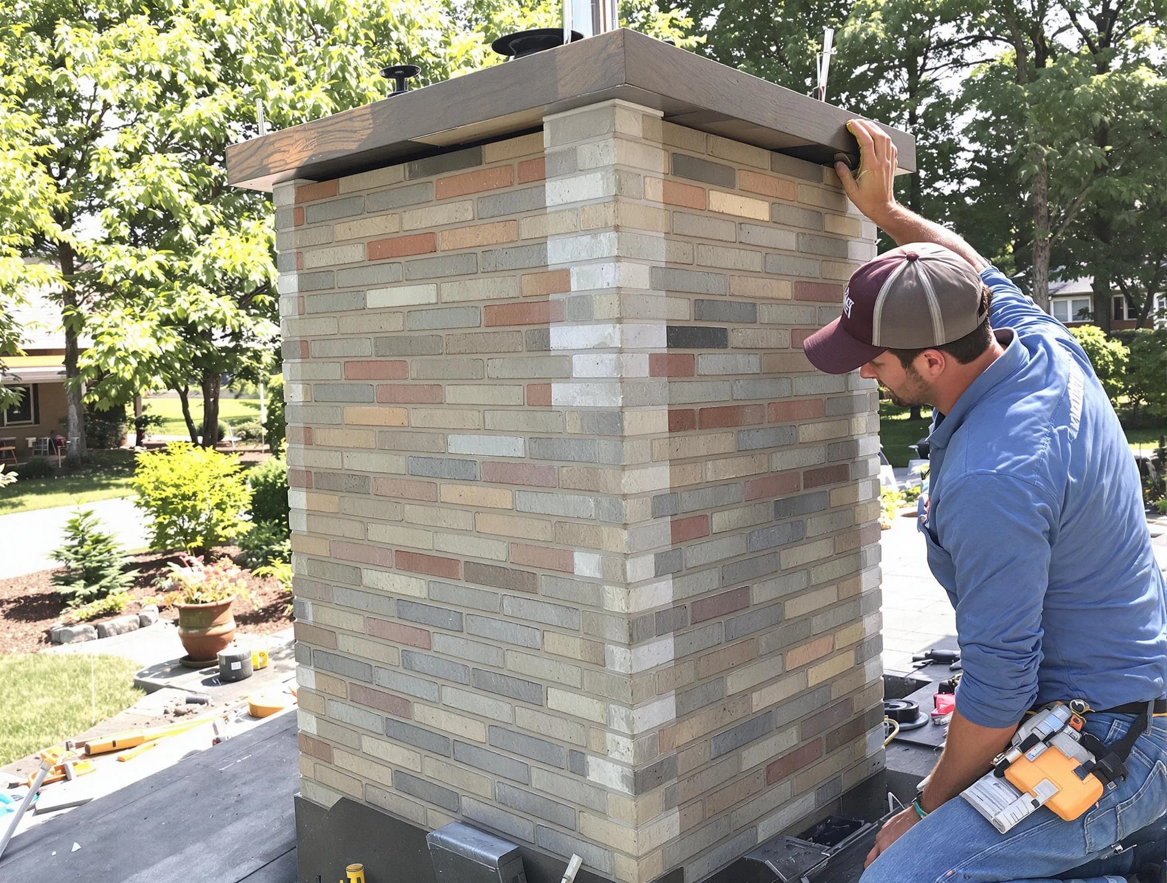 Marlborough Chimney Sweep completing a modern chimney remodel in Marlborough, MA