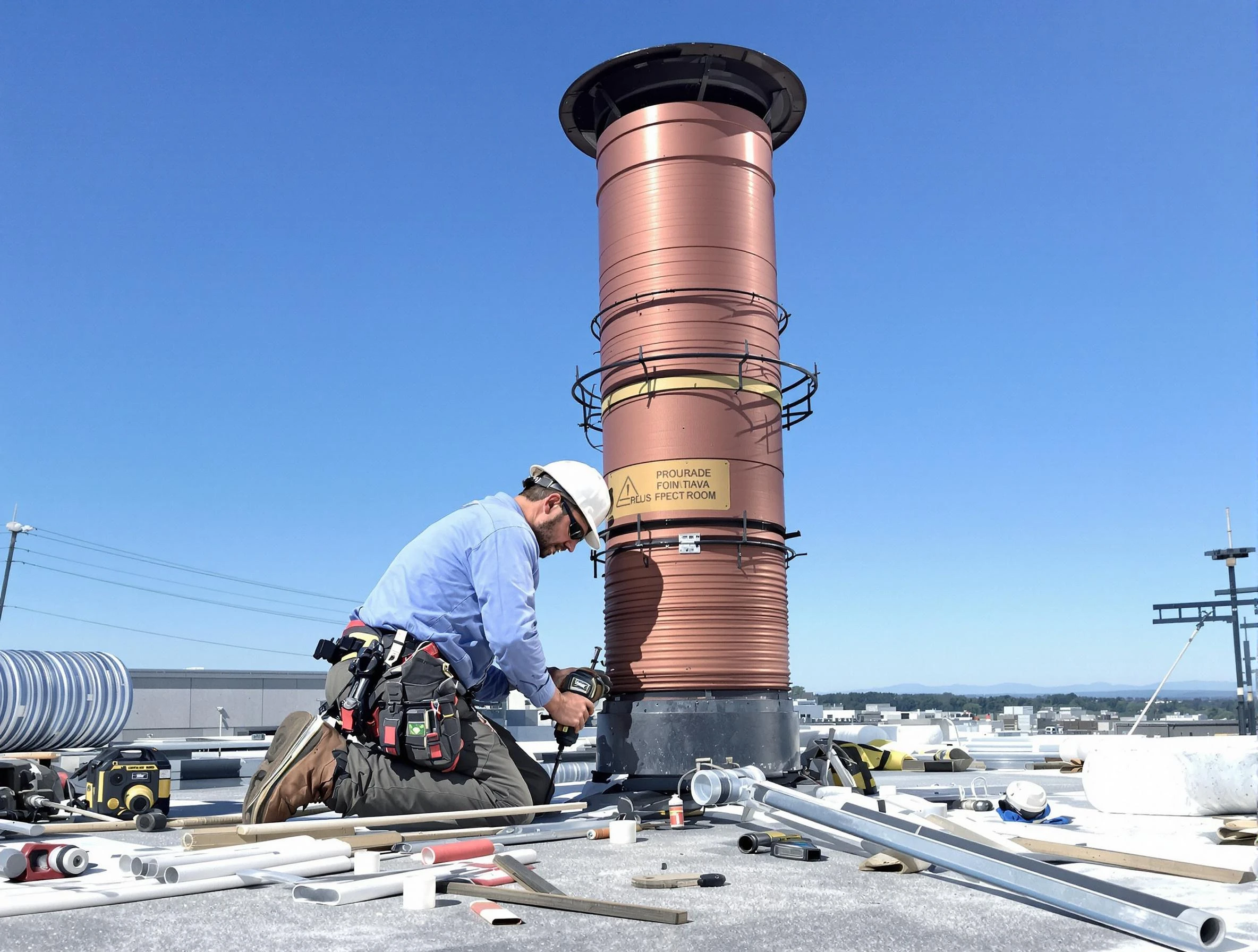 Installed chimney liner by Marlborough Chimney Sweep in Marlborough, MA