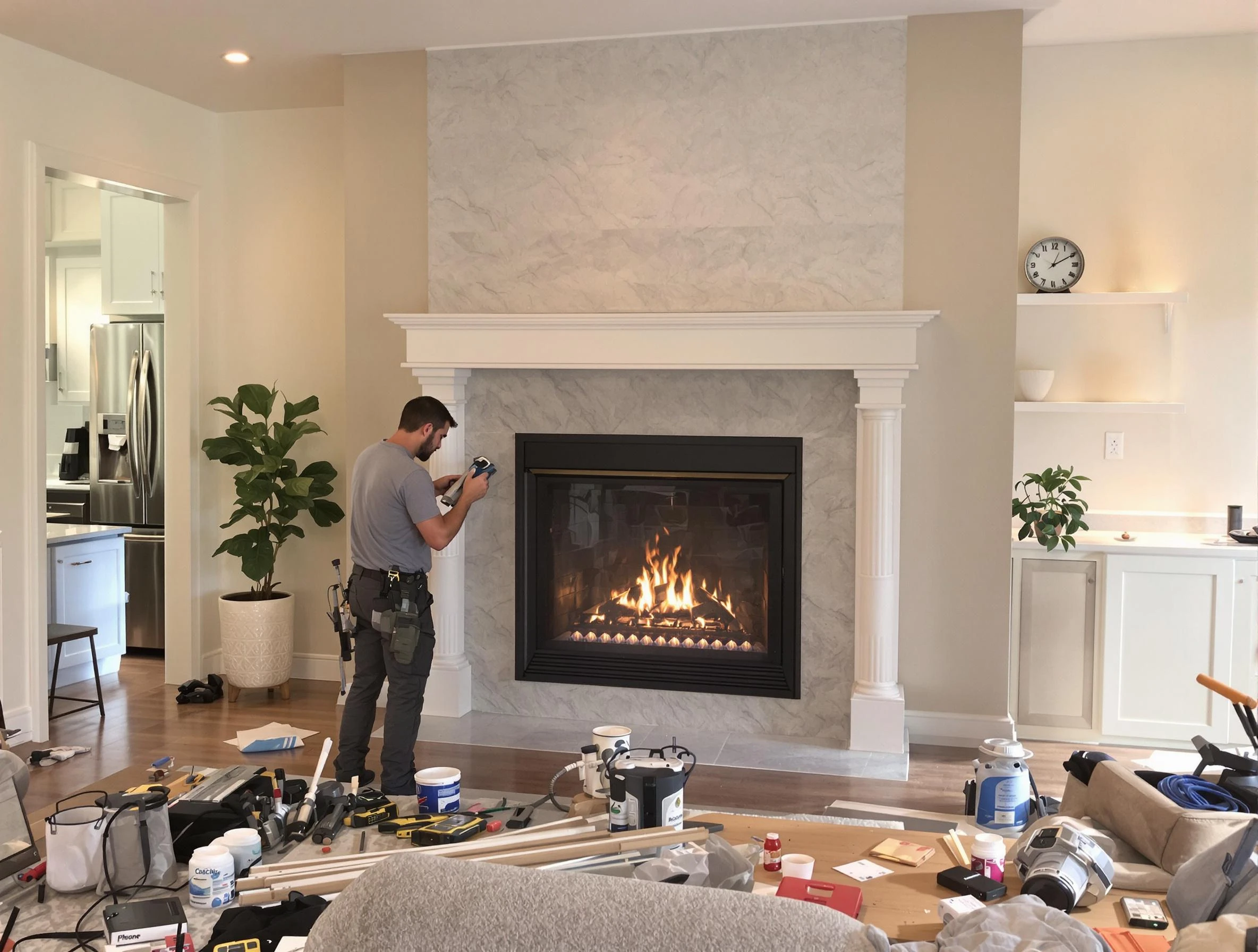 Newly installed fireplace by Marlborough Chimney Sweep in Marlborough, MA