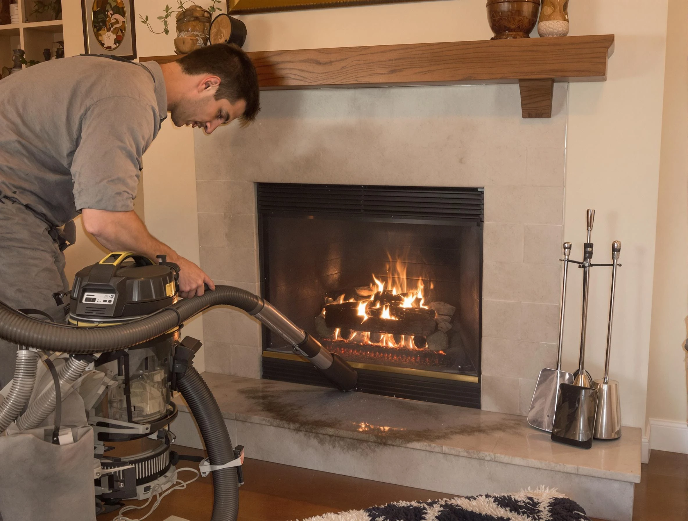 Routine fireplace upkeep by Marlborough Chimney Sweep in Marlborough, MA