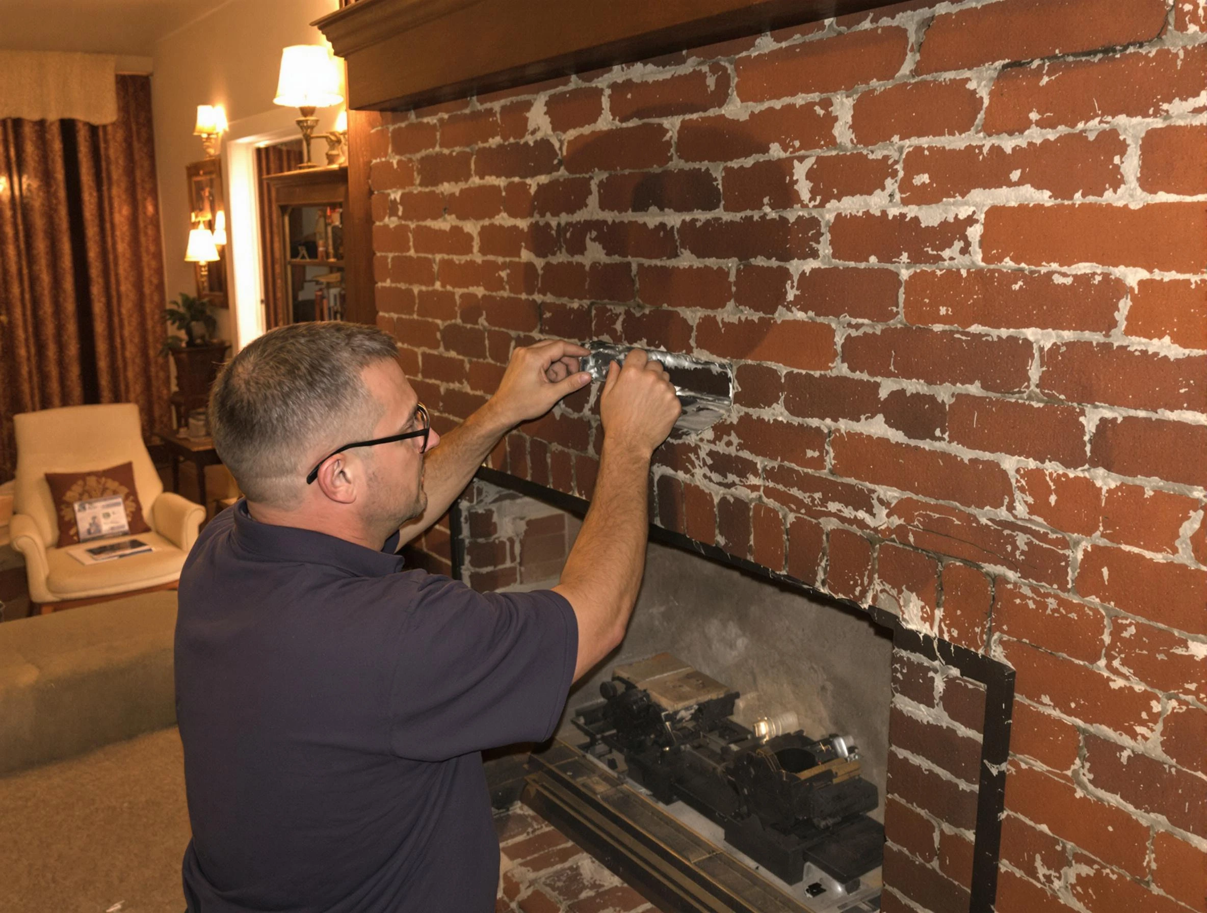 Marlborough Chimney Sweep expert fixing a fireplace in Marlborough, MA